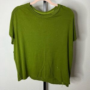 We The Free Green Linen & Cotton Oversided Top Size XS